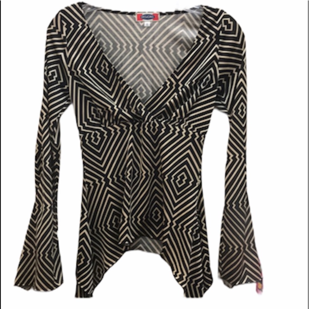 Designs vintage geometric blouse size S
